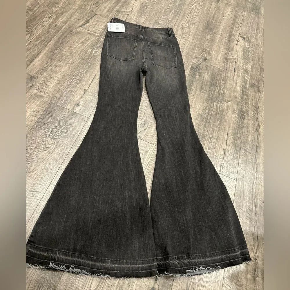 Free People Galaxy Black Denim Flare Jeans - Picture 2 of 6